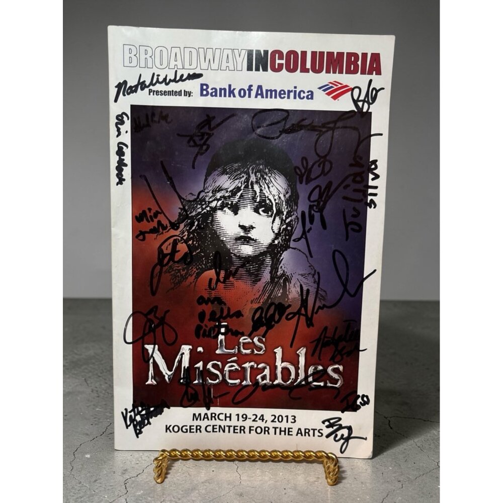 Les Misérables Playbill Signed By Cast Broadway In Columbia 2013 Koger Center Fo